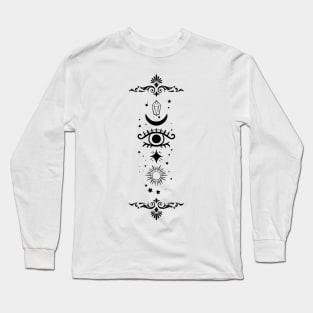 Magical Symbols with the moon, the sun, stars, crystals and the third eye Long Sleeve T-Shirt